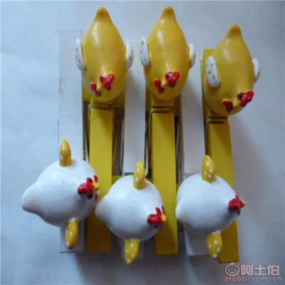 厂家直销树脂母鸡便签万用夹 手工彩绘，憨态可掬套二