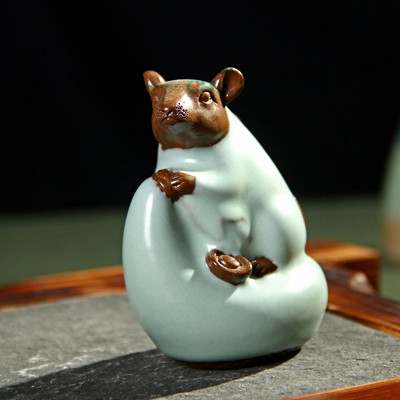 三藏茶宠批发 吉鼠汝窑茶宠引领雅致茶生活，厂家直销品质保障